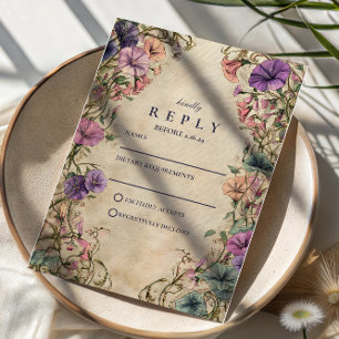 Cartão RSVP Casamento no Jardim Botânico Vintage