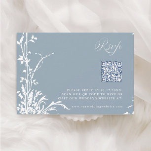 Cartão RSVP Casamento no Jardim com Arco Botânico Romântico Az