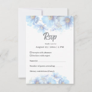 Cartão RSVP Casamento no Jardim com Flor de Papoula do Himalai