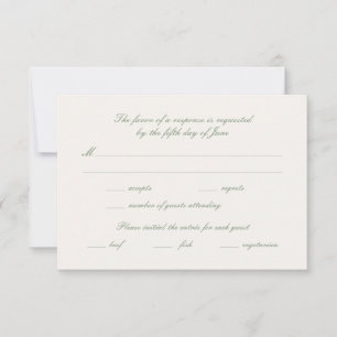 Cartão RSVP Casamento no Jardim da Casa de Campo com Monograma