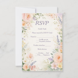 Cartão RSVP Casamento no Jardim de Primavera Salve a Data