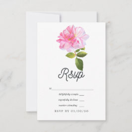 Cartão RSVP Casamento no Jardim de Rosas Rosa