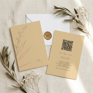 Cartão RSVP Casamento no Jardim Lavado pelo Sol QR Code ID1283