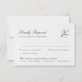 Cartão RSVP Casamento Oleícola Eucalyptus Moderno e Simples