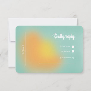 Cartão RSVP Casamento Ombré Gradiente Laranja Cor-de-Rosa Mod