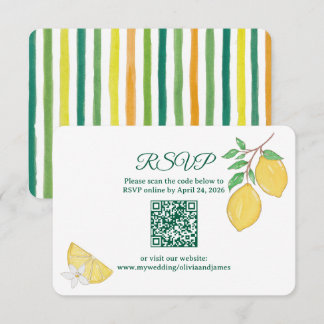 Cartão RSVP Casamento Online com Código QR Arredondado de Limã