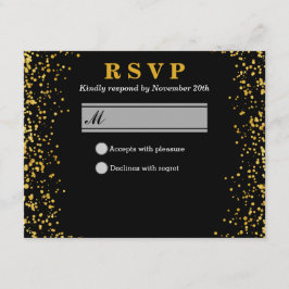 Cartão RSVP casamento ouro