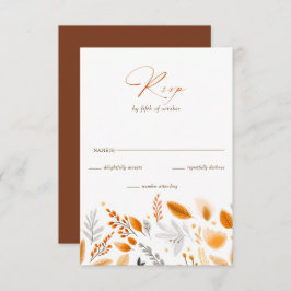 Cartão RSVP Casamento outono Elegante de Script Moderno do Ter