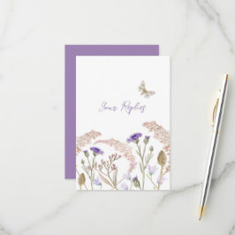 Cartão RSVP Casamento outono floral de flor selvagem simples