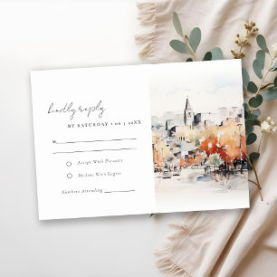 Cartão RSVP Casamento Paisagem Greenville Carolina do Sul