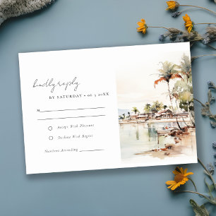 Cartão RSVP Casamento paisagístico de Montego Bay Jamaica