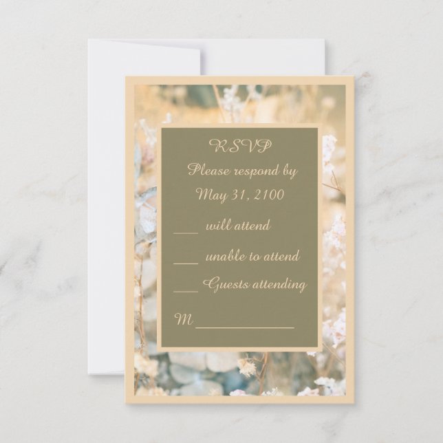 Cartão RSVP casamento pastel de flores silvestres (Frente)