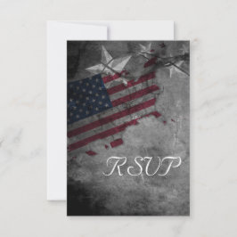 Cartão RSVP Casamento Patriótico de Bandeira Americano
