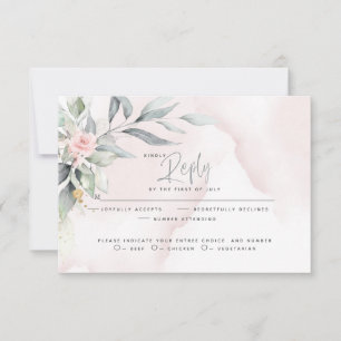Cartão RSVP Casamento  Pavimento Floral Rosa
