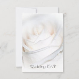 Cartão RSVP Casamento Personalizado de Rosa Branca