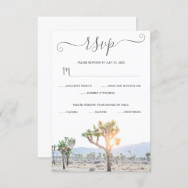 Cartão RSVP Casamento Personalizado Joshua Tree Elegante Boho