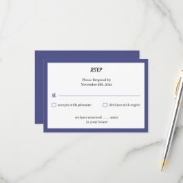 Cartão RSVP Casamento Personalizado Roxo Simples