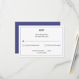 Cartão RSVP Casamento Personalizado Roxo Simples
