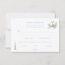 Cartão RSVP Casamento Pintado à Mão Rococó