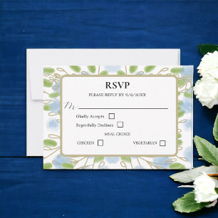 Cartão RSVP Casamento por Aquarela Artística Moderna
