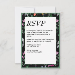 Cartão RSVP Casamento Por Aquarela Física De Whimsical