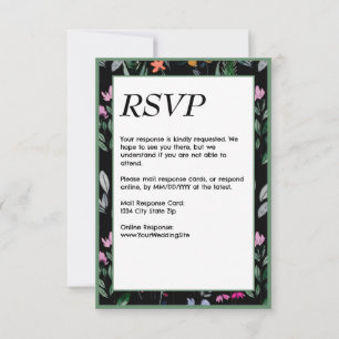 Cartão RSVP Casamento Por Aquarela Física De Whimsical