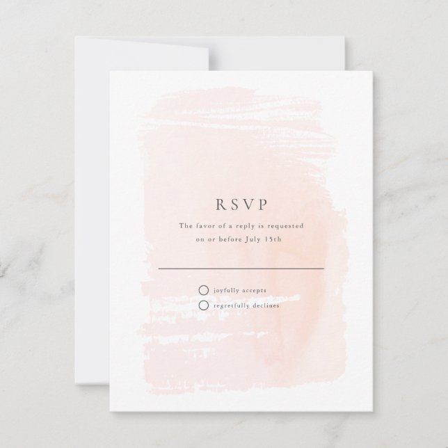 Cartão RSVP Casamento por Aquarela Moderna e Rosa Esmagada (Frente)
