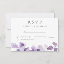 Casamento por Aquarela Roxo-Elegante Moderno