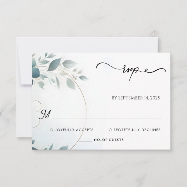 Cartão RSVP Casamento prateado de rico de metal brilhante de a (Frente)