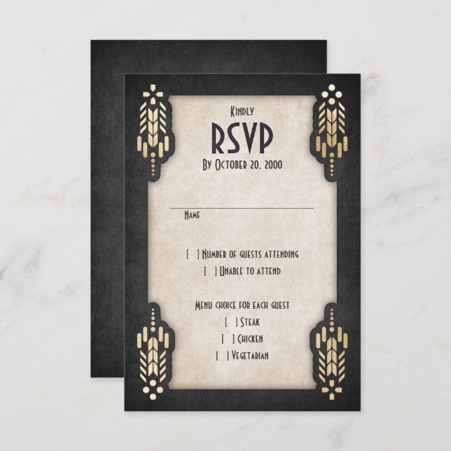 Cartão RSVP Casamento Preto do Geek de Jogo de Vídeo (Frente/Verso)