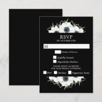 Casamento Preto e Branco com Anêmonas Florais