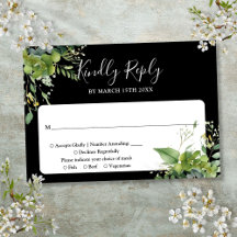 Casamento Preto e Branco de Folhagem de Eucalipto