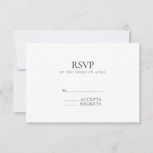 Cartão RSVP Casamento preto e branco do Monograma Mínimo Moder