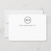 Casamento preto e branco do Monograma Moderno