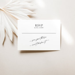Cartão RSVP Casamento preto e branco mínimo simples