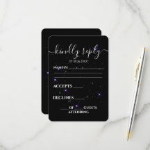 Casamento Preto Estrelas Roxas Personalizadas
