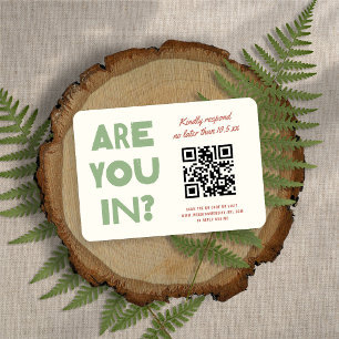 Cartão RSVP Casamento QR Code Tom Terra Funcional Moderno