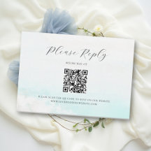 Casamento QR Simples Onda Oceânica Praia Costeira