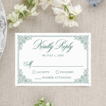 Casamento Quadro Ornado Vintage Verde Elegante