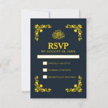 Casamento Real Contraste Meia-Noite Azul e Dourado