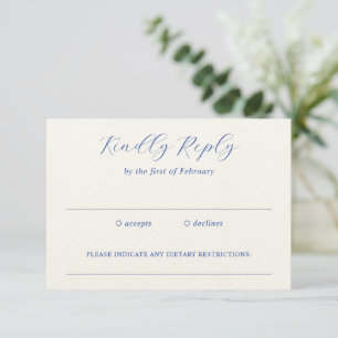 Cartão RSVP Casamento Real Real Elegante Tradicional