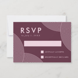 Cartão RSVP Casamento Redemoinho Geométrico Merlot