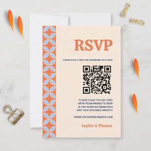 Cartão RSVP Casamento Retro de Meados do Século