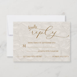 Cartão RSVP Casamento Retro Simples Bege