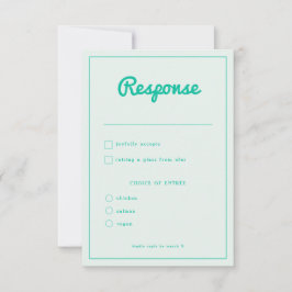 Cartão RSVP Casamento Retroativo Verde da Casa Verde da Casa B