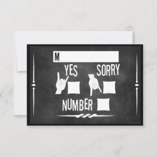 Cartão RSVP Casamento Rock N' Roll Chalkboard