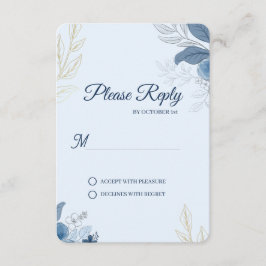 Cartão RSVP Casamento Romântico à Beira-Mar