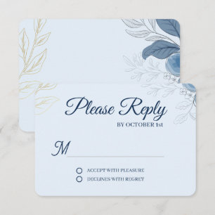 Cartão RSVP Casamento Romântico à Beira-Mar