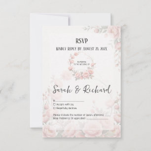 Cartão RSVP Casamento Romântico de Jardins de Sussurro