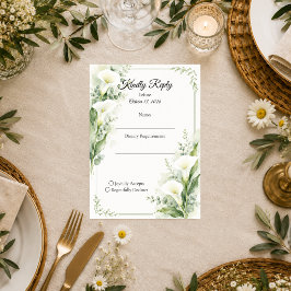 Cartão RSVP Casamento Romântico de Lírio de Calla da Primavera